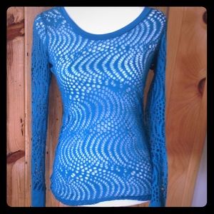 Sale 5/$25 Turquoise sheer top size small
